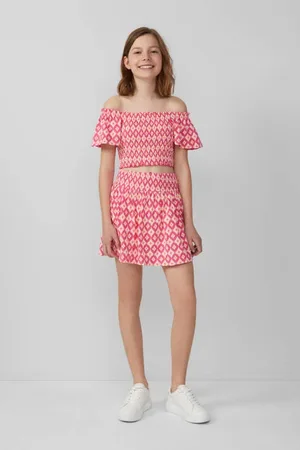 QS by s.Oliver Korte rok roze Meisjes Katoen All over print