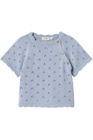 Lil Atelier MINI gebreid Top Meisjes Katoen Ronde hals Effen