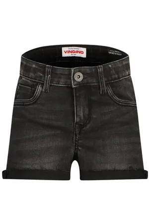 Vingino Regular fit denim short Korte broek Grijs Meisjes Katoen