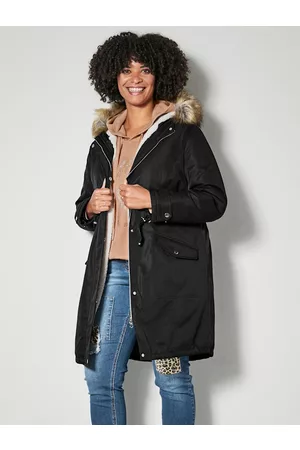 Angel of Style Dames Parka's - Parka met tunnelkoord in de taille Zwart