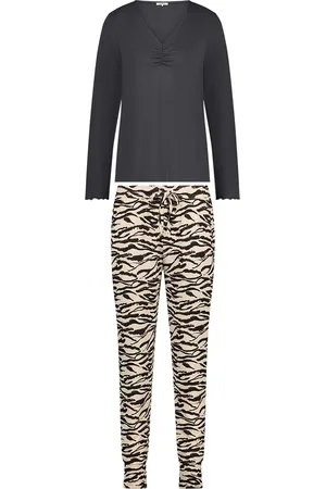 Ten Cate Pyjama set long sleeve antraciet maat S