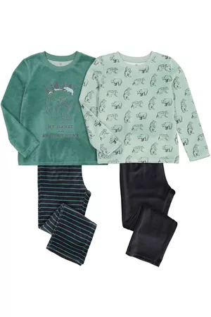 La Redoute Jongens Badjassen - Set van 2 pyjama's in fluweel met berenprint