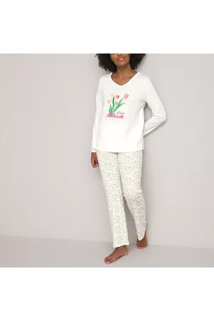 ANNE WEYBURN Dames Pyjama's - Pyjama met bloemenprint, zuiver katoen