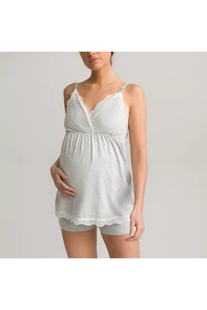 La Redoute Dames Jersey Pyjamas - Pyjashort voor zwangerschap, smalle bandjes, mêlee jersey