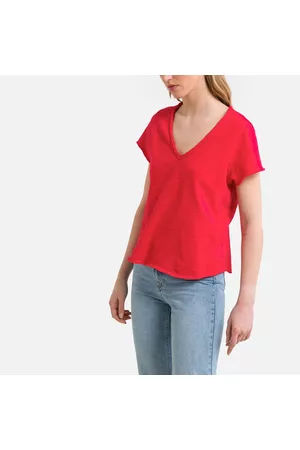 American Vintage T-shirt met V-hals en korte mouwen Sonoma