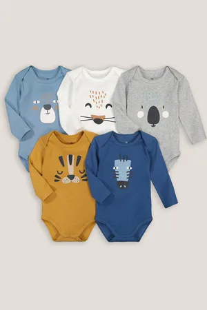 La Redoute Set van 5 rompers met lange mouwen, diermotieven
