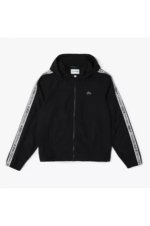 Lacoste Jasje met ritssluiting en kap, stroken met logo
