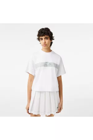 Lacoste Dames Korte mouw - T-shirt oversized model, netprint, Héritage