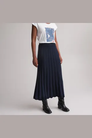 ANNE WEYBURN Lange plissérok in tricot