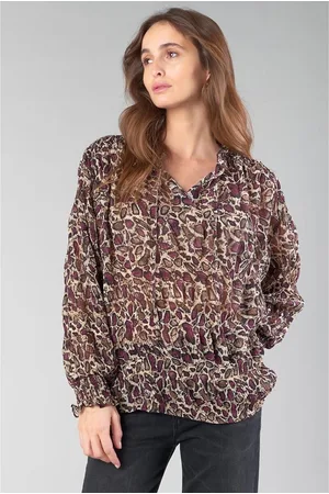 Le Temps des Cerises Blouse met opstaande kraag en lange mouwen