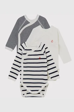 Petit Bateau Set van 3 rompertjes met sluiting opzij
