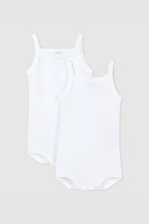 Petit Bateau Set van 2 rompers met bandjes