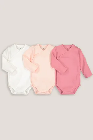 La Redoute Set van 3 geboorte rompers in bio katoen