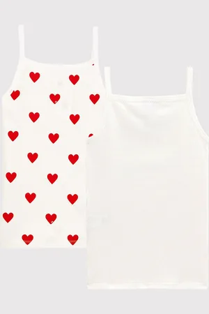 Petit Bateau Set van 2 onderhemdjes met spaghettibandjes