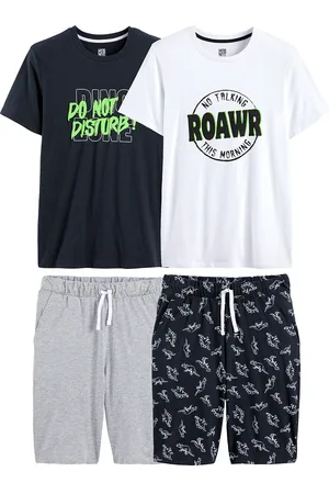 La Redoute Set van 2 pyjashorts in katoen, dinosaurus print