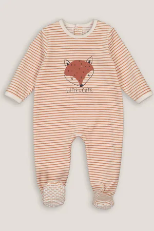La Redoute Gestreepte pyjama in fluweel, vosmotief vooraan