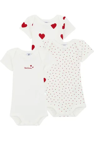 Petit Bateau Set van 3 rompertjes met korte mouwen