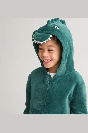 La Redoute Onesie met kap, in fleece, dinosaurus motief