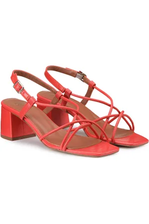 La Redoute Sandalen in leer met brede hak