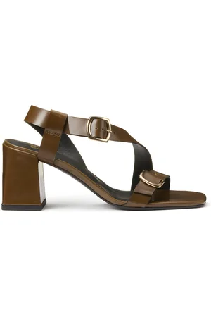 La Redoute Leren sandalen met gespen, hoge hak