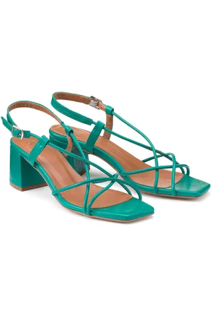 La Redoute Sandalen in leer met brede hak