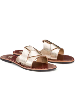 La Redoute Muiltjes in metallic leer