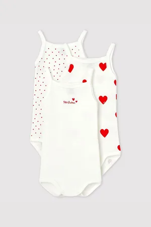 Petit Bateau Set van 3 rompertjes met spaghettibandjes