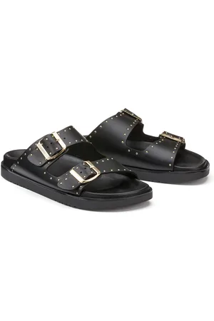 La Redoute Muiltjes in leer, studs detail