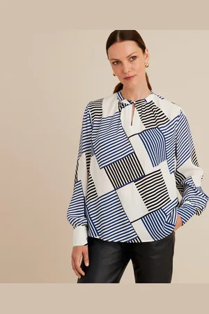 ANNE WEYBURN Blouse met grafische print en lange mouwen