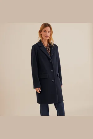 ANNE WEYBURN Halflange jas met knoopsluiting