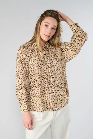 Le Temps des Cerises Bedrukte blouse, klassieke kraag