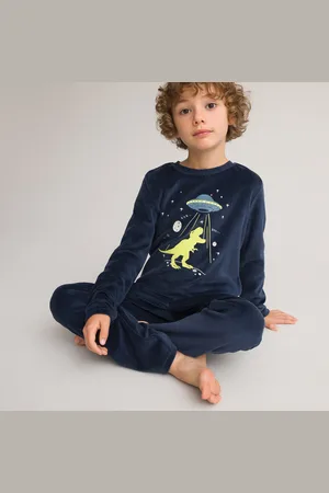 La Redoute Fluwelen pyjama, fosforescerende dinosaurus