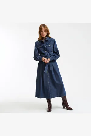 La Redoute Lange hemdjurk in jeans, lange mouwen