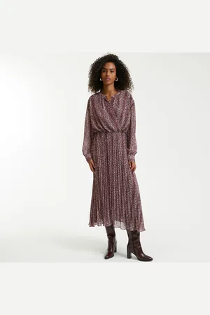La Redoute Lange plisséjurk met grafische print