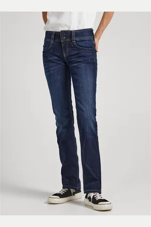 Pepe Jeans Slim jeans in standaardmaat met dubbele knopen Genna