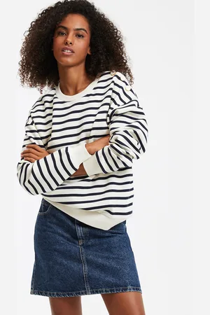 La Redoute Gestreepte sweater met ronde hals en knoopsluiting