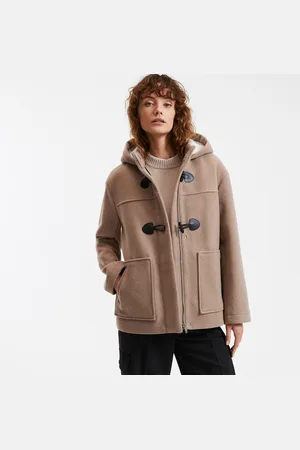 La Redoute Korte duffelcoat met vaste kap, volop winter