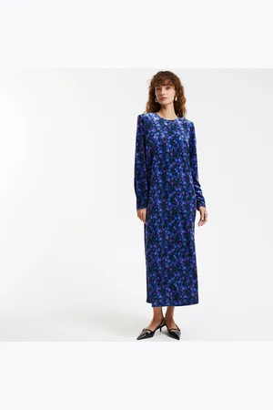 La Redoute Rechte lange jurk in fluweel met bloemenprint