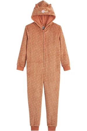 La Redoute Onesie met panda kap, roest in fleece