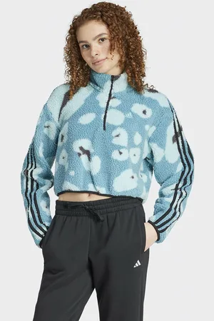 adidas Cropped sweater 1/4 rits Essentials 3 stripes