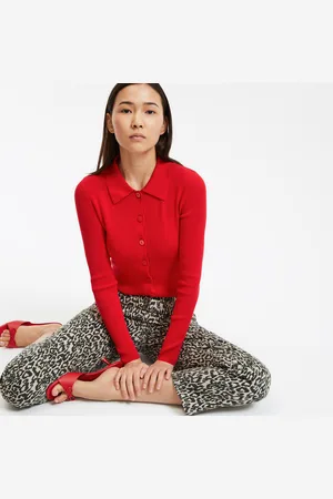 La Redoute Fijngebreide vest met hoge hals met knoopsluiting