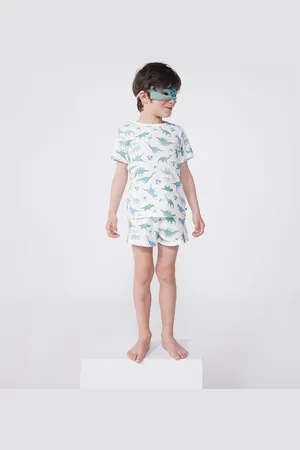 Petit Bateau Katoenen pyjashort met dinosaurusprint