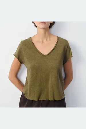 American Vintage T-shirt met V-hals en korte mouwen Sonoma