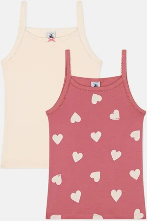 Petit Bateau Set van 2 singlets met smalle bandjes in katoen