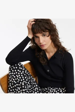 La Redoute Fijngebreide vest met hoge hals met knoopsluiting