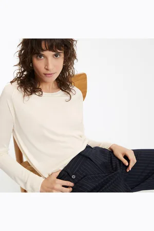 La Redoute Trui met ronde hals in fijn tricot, lange mouwen