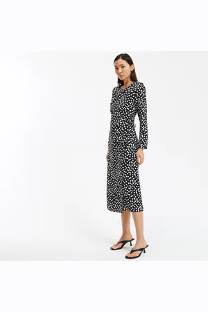 La Redoute Rechte maxi-jurk met stippenoverslag
