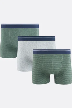 La Redoute Set van 3 boxershorts, 2 effen mêlee + 1 gestreept