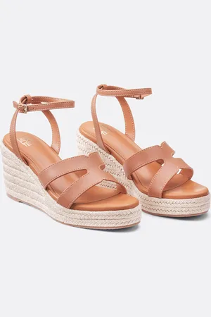 La Redoute Leren espadrilles met sleehak