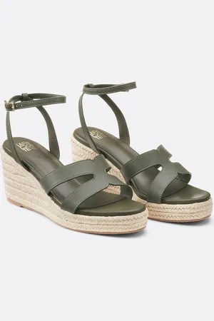 La Redoute Leren espadrilles met sleehak